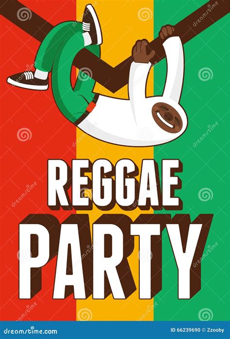 Reggae Party Poster Retro Typographical Grunge Vector Illustration