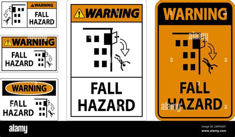 Warning Sign, Fall Hazard Stock Vector Image & Art - Alamy