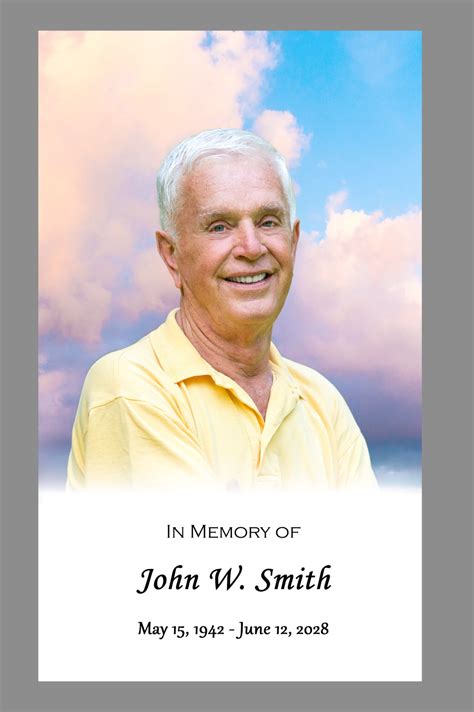 Colorful Clouds Prayer And Memorial Cards Mass Booklets