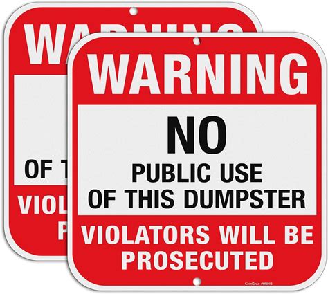 Amazon.com: GicnKeuz Warning No Dumping Dumpster Not for Public use ...