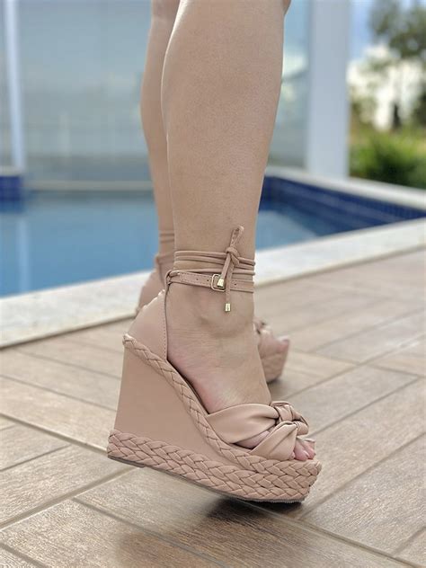 Anabela Nude Tranças Salook Calçados