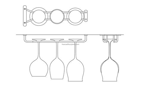 Glass Hanger Rack Free CAD Drawings