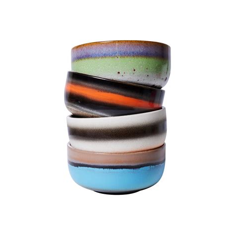HK Living - 70s ceramics: dessert bowls, Freak out - Set of 4 | Studio