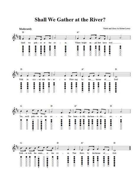 Shall We Gather at the River? - Tin Whistle Sheet Music and Tab with ...