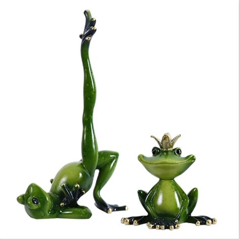 Creative Resin Frog Figurines Desktop Crafts Ornaments Nordic Wine ...