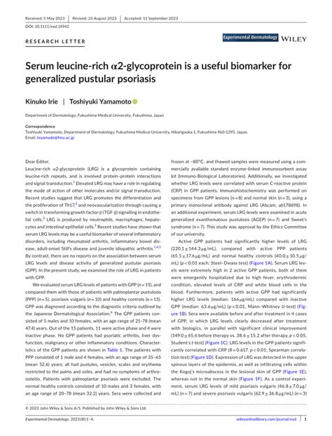 Pdf Serum Leucine‐rich α2‐glycoprotein Is A Useful Biomarker For