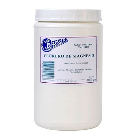 Cloruro De Magnesio Cristal 1000 Gr Pote Drogal Drogal Insumos