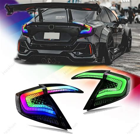 Rgb Color Tail Lights For Honda Civic Th Gen Sedan Taillamp