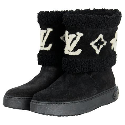 Louis Vuitton New Suede Shearling Snowdrop Flat Ankle Boots Sz 39 For Sale At 1stdibs