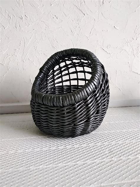 Черная корзина для домашнего интерьера, плетеный плантатор, Бохо ...