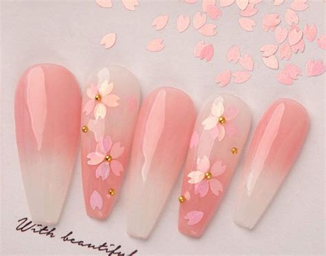 Sakura Flower Petal Chip Nail Decals Floral Petals Nails Glitter Gel