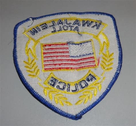 Vintage Obsolete Kwajalein Atoll Police Patch Marshall Islands American