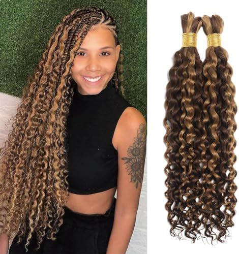 Human Braiding Hair For Boho Knotless Braids Bulk Curly