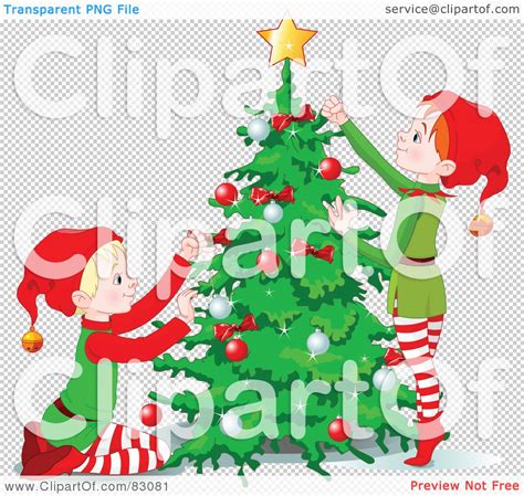 Royalty Free Rf Clip Art Illustration Of A Two Christmas Elves