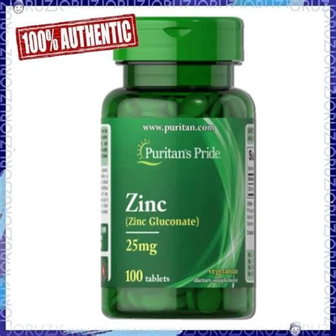 Puritan S Pride Puritan S Pride Zinc 25mg 50 Mg 100 Caplets Zinc