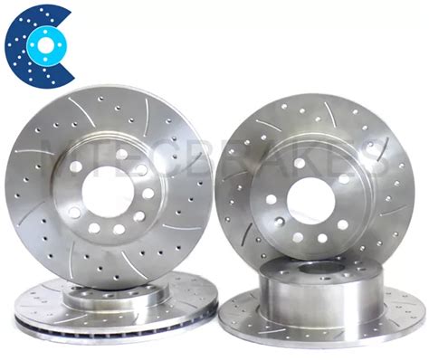 Vw Golf Gti V Vr Drilled Grooved Brake Discs Fr Rr Picclick Uk