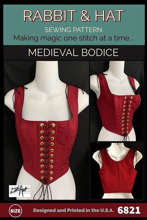 PDF 4X Medieval Bodice With Front Ties and Adjustable Shoulder | Etsy