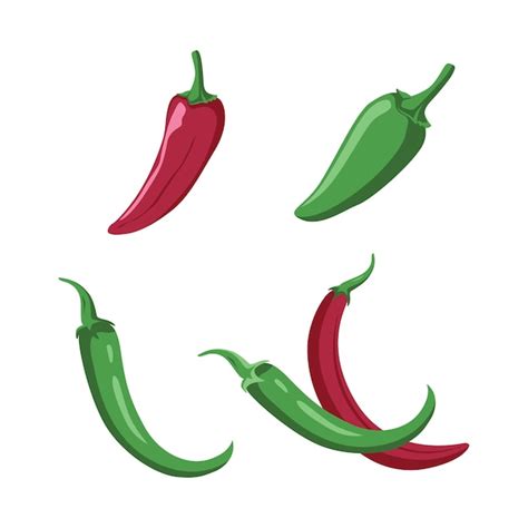 Premium Vector Vector Design Of Red Green Hot Spicy Chili Pepper Vegetable