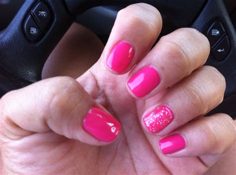 Pink Shellac Short Nails Love Hairnails Pinterest