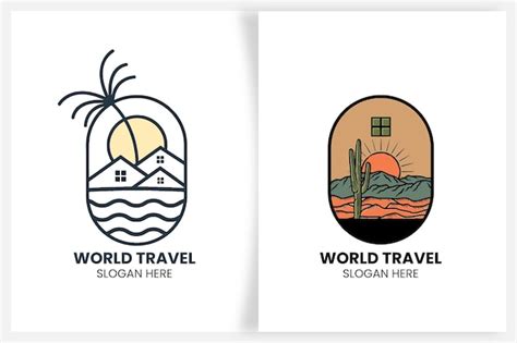 Premium Vector Travel Agent Logo Design Set Illustration