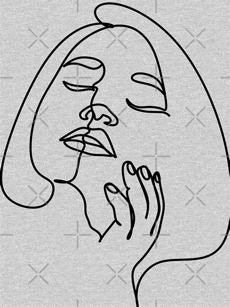 Abstract Face One Drawing Portrait Minimalistic Style Nude Line Art Modern Continuous Line