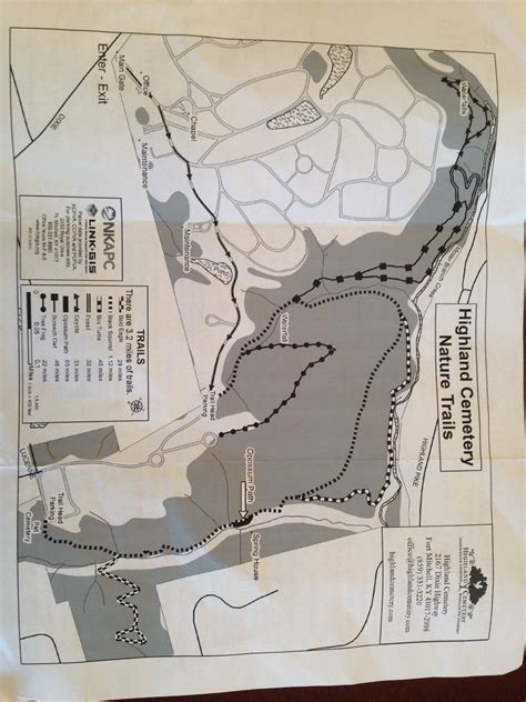 Highland Cemetery Nature Trails Map - Ft. Mitchell, KY