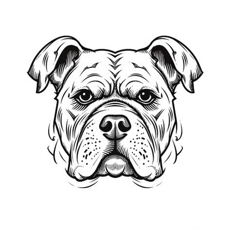 Un Dibujo En Blanco Y Negro De La Cara De Un Perro Ai Generativo Foto