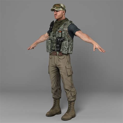 Soldier Mercenary 3d Model 149 Max Fbx Obj Free3d