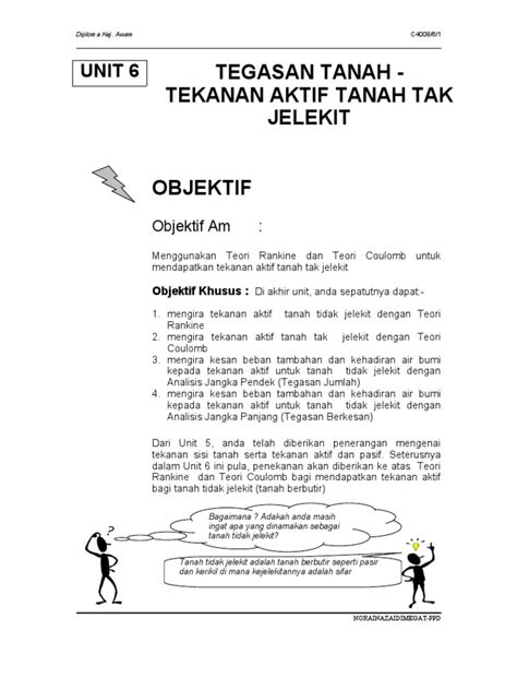 Unit 6 Tegasan Tanah Tekanan Aktif Tnh X Jelekit Pdf