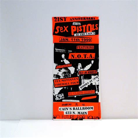 Sex Pistols St Anniversary Cains Ballroom Poster Tulsa Ok Punk Bands