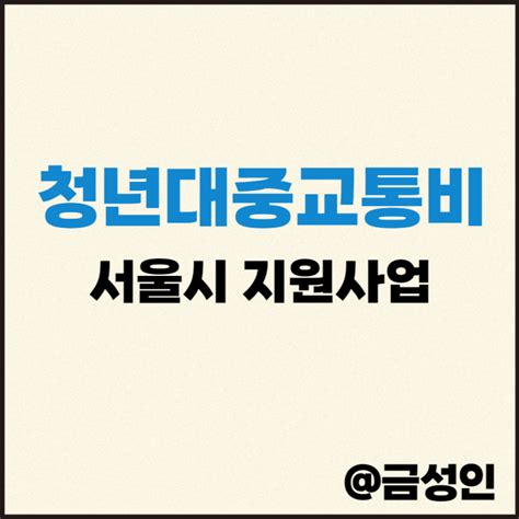 서울 청년대중교통비 신청방법 나이·대상 청년몽땅정보통 선불·후불카드 네이버 블로그