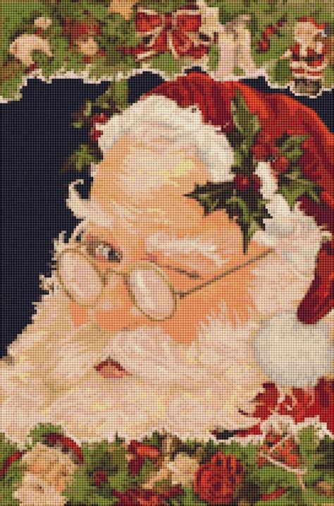 Victorian Santa Clause Counted Cross Stitch Pattern PDF Down Load 130