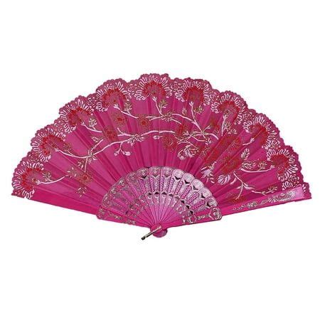 Yuehao Fans Chinese Style Dance Wedding Party Lace Silk Folding Hand