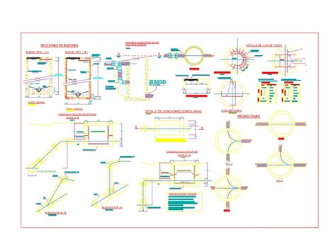 Detalles De Red De Alcantarillado En Autocad Cad 145 97 Kb Bibliocad