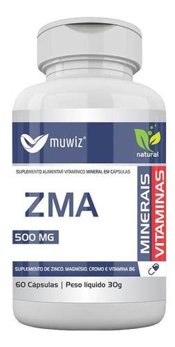 Kit 5 Zma Muwiz 60 Caps 500mg Zinco Magnésio E Vitamina B6 MercadoLivre