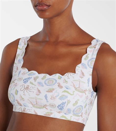 Palm Springs Scalloped Bikini Top In White Marysia Mytheresa