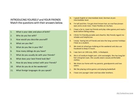 Introducing Yourself And Your Friend English Esl Powerpoints