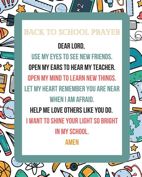 Back to School Prayer - Etsy