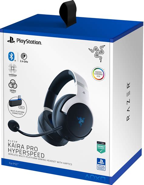 Razer Rz04 04030200 R3g1 Kaira Pro Hyperspeed Blackwhite Ps5 Wireless Hypersense Haptics Gaming