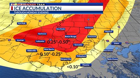 Brproud Winter Storm Ice Accumulations Monday Life Threatening Cold