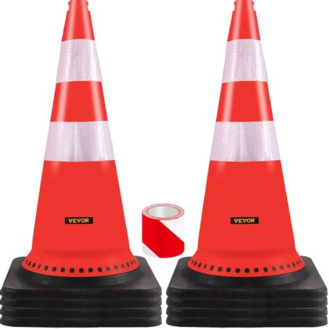 VEVOR Safety Cones 8 X 30 Traffic Cones PVC Orange Construction