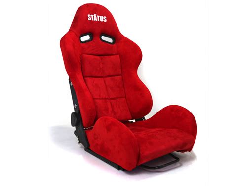 Status Racing Spa Reclineable Seat Carbon Fiber Red Suede Racing Seat