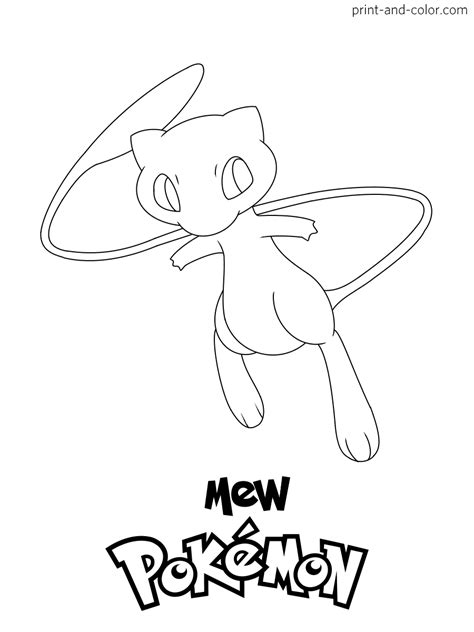 Mew Pokemon Coloring Pages To Print