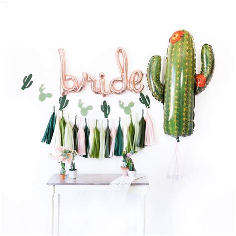 Script Rose Gold Bride Cactus Fiesta Balloon Party Box Party Box