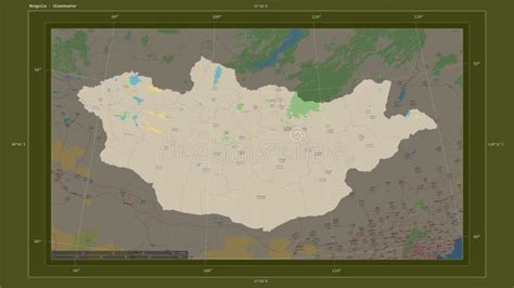 Mongolia Highlighted Composition Topo Standard Stock Illustration