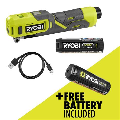 RYOBI USB Lithium High Pressure Inflator Kit with 2.0Ah USB Lithium ...