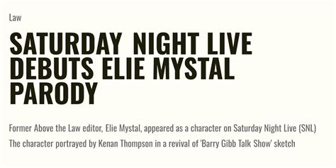 Saturday Night Live Debuts Elie Mystal Parody Briefly