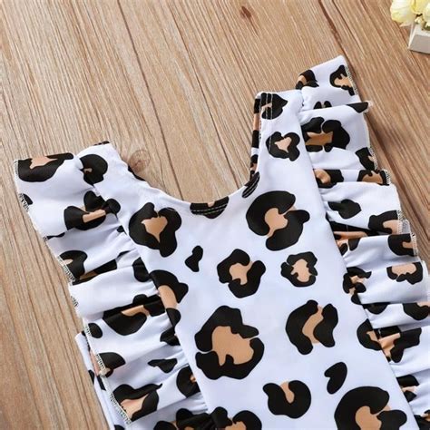 Nouveau maillot de bain été Bébé enfants filles été léopard imprimé bikini une pièce