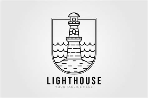 Minimalist Ocean Lighthouse Line Art Graphic By Ikershandy Creative