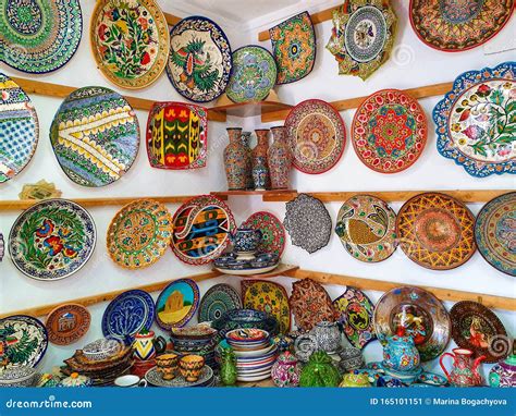 Traditional Uzbek Utensils - Dishes, Bowl, Plates. Editorial Photo ...
